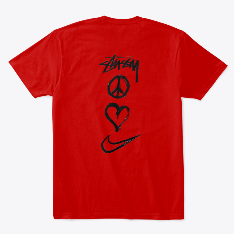 XL nike stussy Peace Love Swoosh T-Shirt